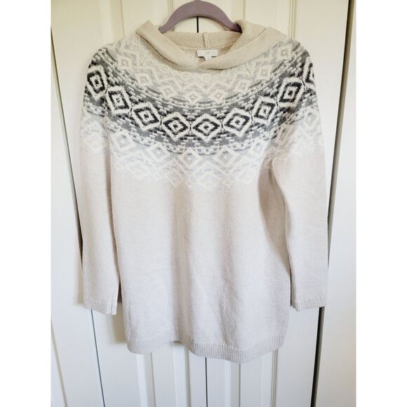 J. Jill SP Nordic Sweater Women's Raglan Long Sleeve Pullover Oatmeal Size SPet - Picture 1 of 6